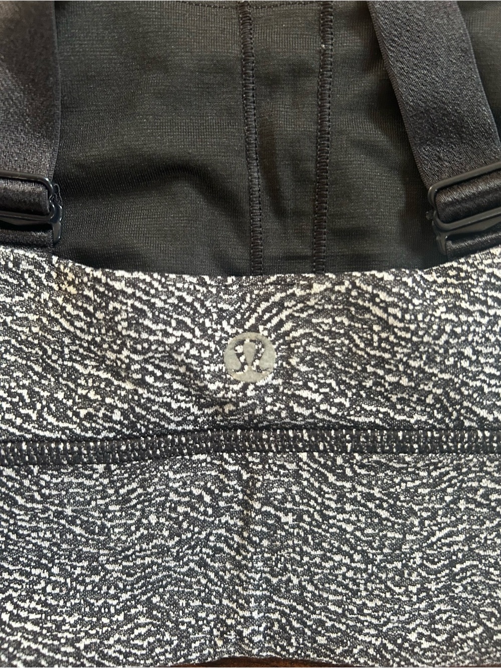 Black & White Patterned Both Ways Athletic Sports Bra